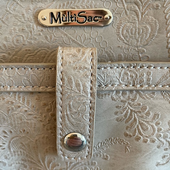 MultiSac Taupe Beige Embossed Women's Mini Hand Bag NWOT - Picture 3 of 6